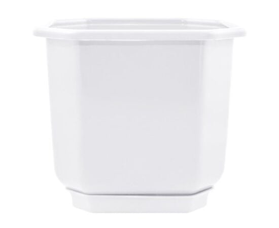 Plastic flower pot with a stand Aleana Dama 20x20 white