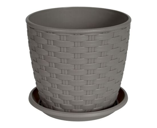 Plastic flower pot with a stand Aleana Rotang 16x15 cocoa