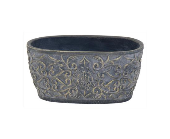 Ceramic pot Mega Collections Louise Oval Bronze 27x15x13 cm