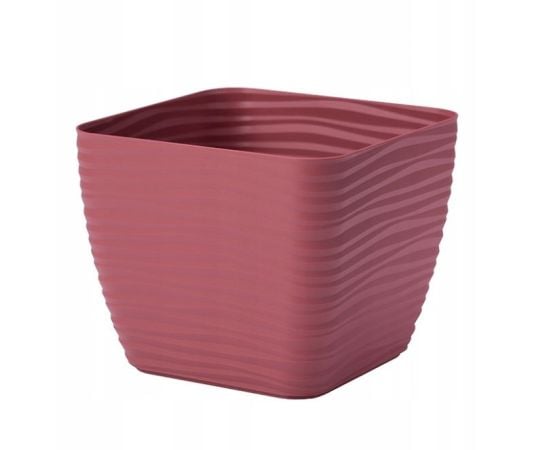 Plastic flower pot with a stand FORM PLASTIC Sahara petit square 3610-057 Ø13 marsala/red