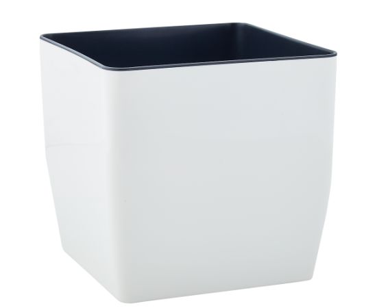 Flower pot plastic Aleana Kvadro short 27x27x26cm white