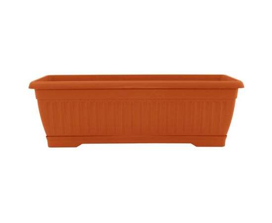 Balcony plastic flower pot with stand Aleana Terra 50x19 terracotta