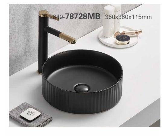 Washbasin Pate Square 78728MB black Matt Reflone