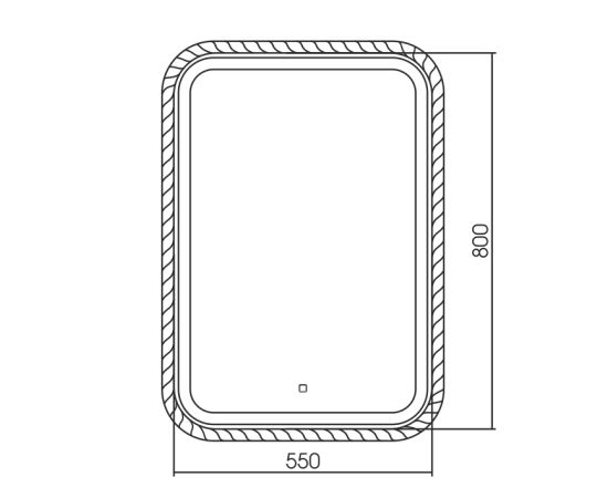 Mirror with touch switch Silver Mirrors Galeon 550х800