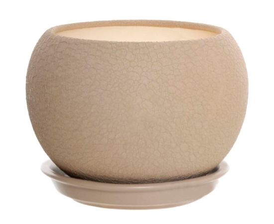 Ceramic flower pot Oriana Shar silk cappuccino 22x18 cm 4.1 l