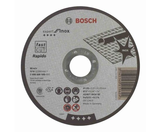 Cutting disc Bosch Expert for Inox 125x1x22.23 mm