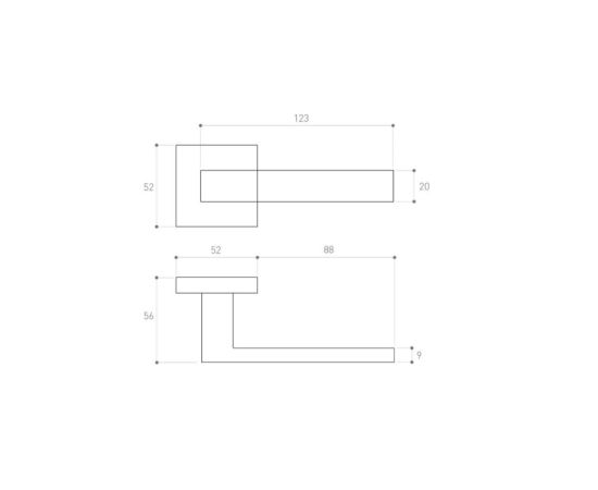 Door handle rossete Metal-Bud Nowy Qubik K VQKCB with cylinder cover SZKCBY