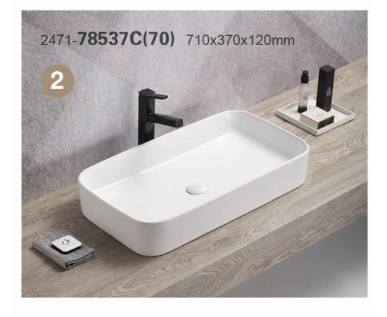 Washbasin Pate Square 78537C(70) Glossy white