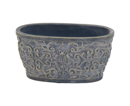 Ceramic pot Mega Collections Louise Oval Bronze 18x11x9 cm