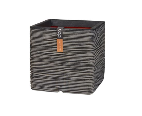 Горшок цветочный Capi Europe Planter Rib NL 40x40x40см антрацит