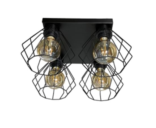 Ceiling lamp LUMINEX Leti 4 E27 metal black diamond 084