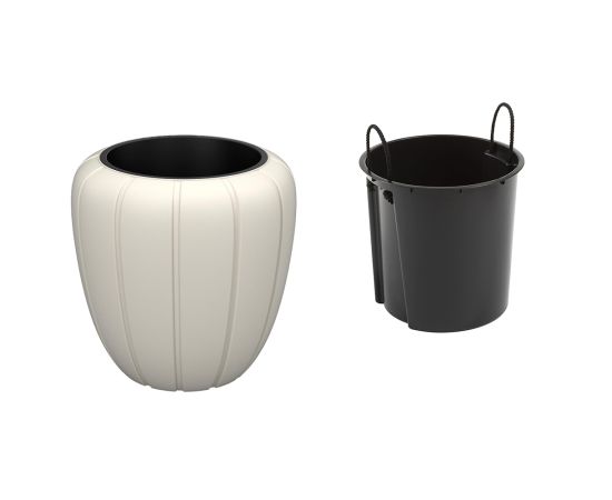 Горшок цветочный кремовый LAMELA Pot GAJA 400 low 40x40x43 см