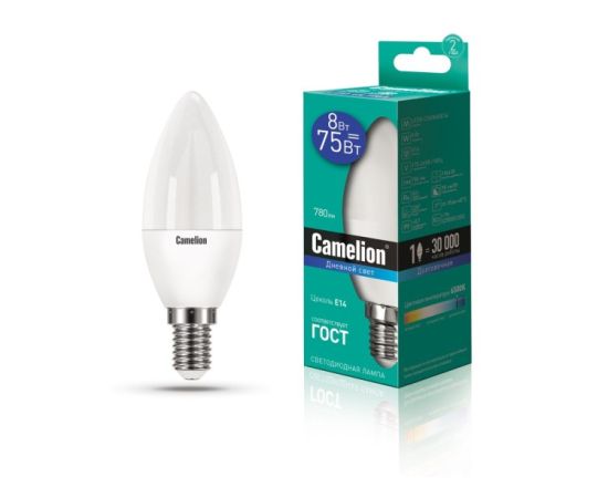 LED Lamp Camelion 8W С35 Е14 6500K