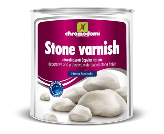 ლაქი წყლის საფუძელზე ქვისთვის Chromodomi Stone varnish water 0.75 ლ