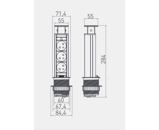 Extension tower GTV 3 1.5m SCHUCKO Ø60 silver