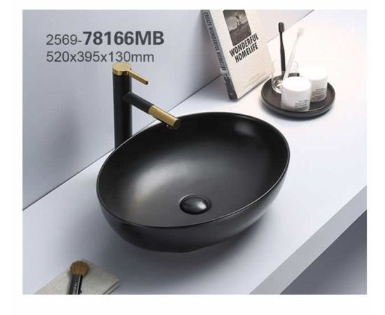 Washbasin Pate Oval 78166MB Matt black