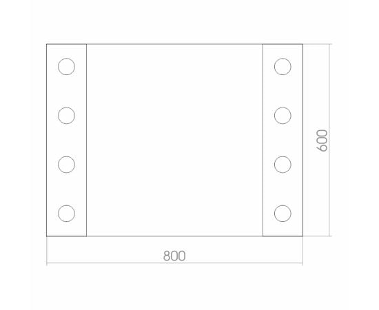 Makeup Mirror Silver Mirrors Merlin 800x600 mm