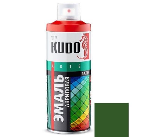 Universal acrylic enamel Satin Kudo KU-0A6002 RAL 6002 green foliage 520 ml