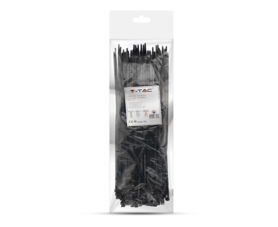 Cable tie V-TAC 3.5 300mm 100pcs black 11170