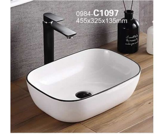 Washbasin Pate Oval C1097 Glossy white