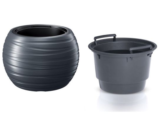 Plastic flower pot DBMZK400 S433 black