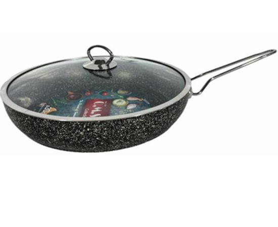 Frying pan granite black OMS 30x6sm 3,15л 3208 25225