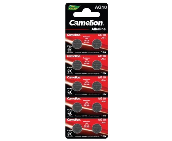 ელემენტი Camelion AG10-BP10 Alkaline LR54 10 ც