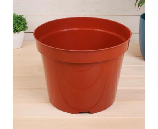 Plastic pot 13x9,7 (terracotta) with drainage system