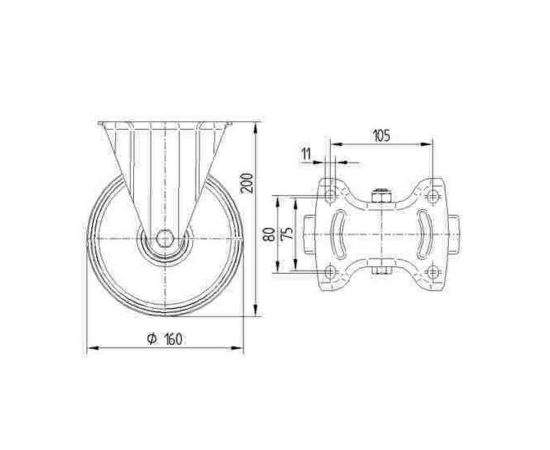 Fixed castor Tente 3478IEP160P63 160 mm 350 kg