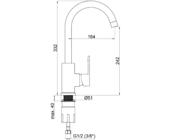 Faucet for kitchen Rubineta Axe-33 (BK)