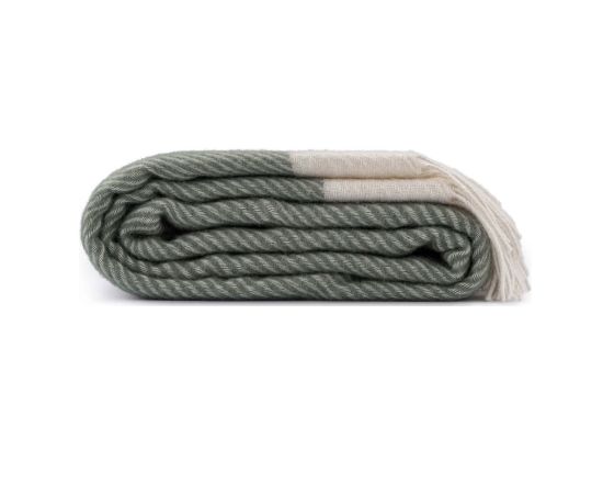 Plaid Ardesto ART0504LB 100%wool 140x200cm green and white