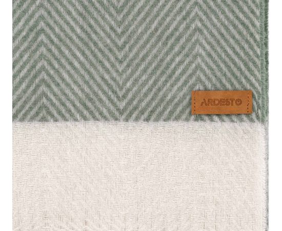 Plaid Ardesto ART0504LB 100%wool 140x200cm green and white