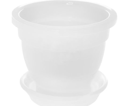 Ceramic pot with stand for violets Oriana 0.5 l white