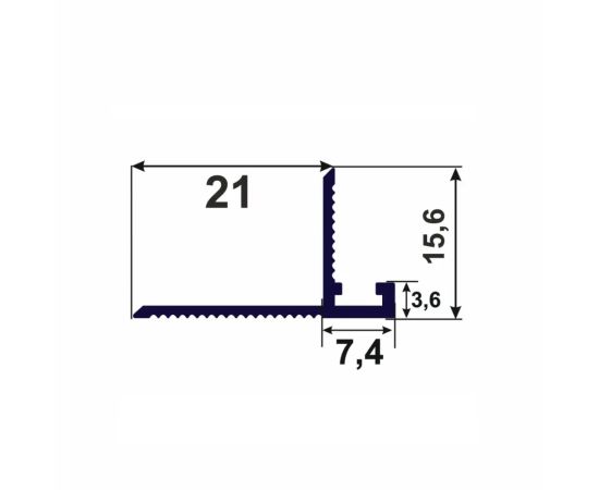 Aluminum anti-plinth PROFIL CENTER Best Deal 15.6x21x2500 Black