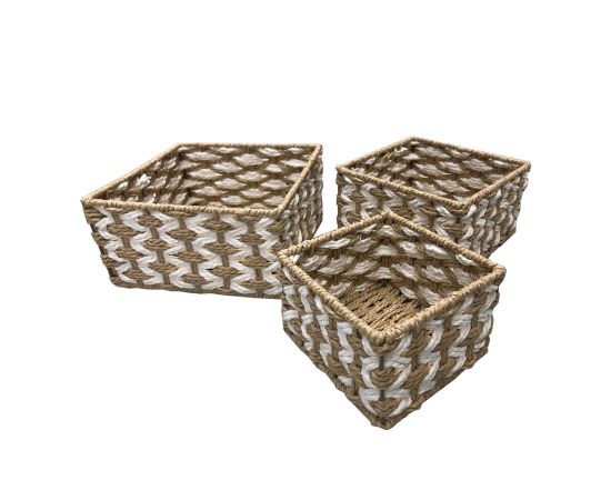 Straw basket quadrangular 85