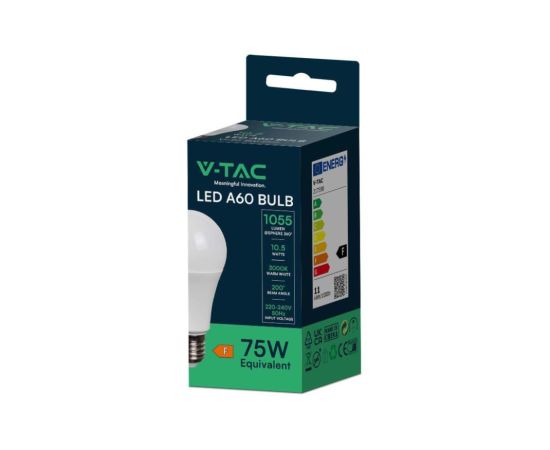 Lamp LED V-TAC E27 10.5W 217350 A60 3000K