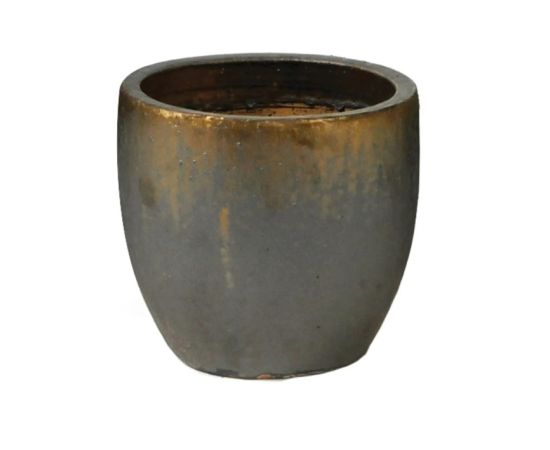 ქოთანი კერამიკული Mega Collections Glazed Egg Pot Bronze 22x21სმ 7ლ