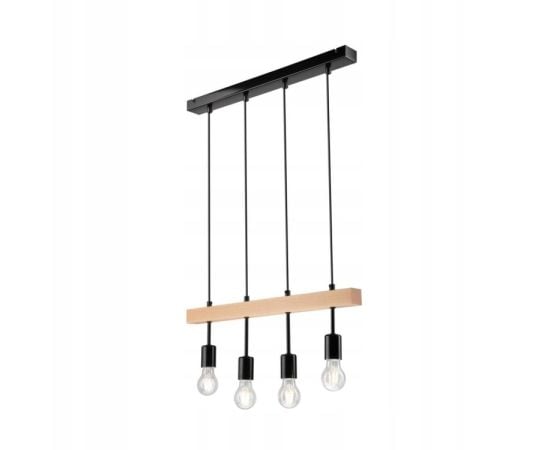 Hanger Lamkur ORAZIO 4 E27 black wood 33665