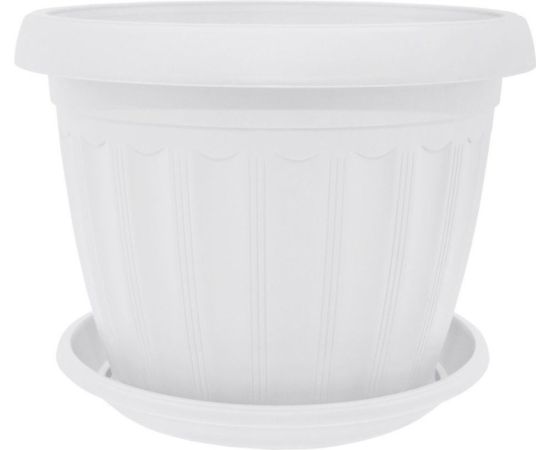 Plastic flower pot with a stand Aleana Terra 36x27 white