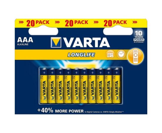 ელემენტი VARTA Alkaline AAA LL 1.5 V 20 ც