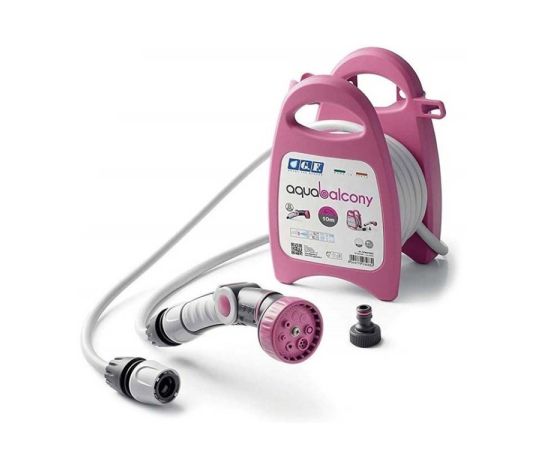 Reel with hose and accessories GF Aquabalcony GF80265852 10 m fuchsia