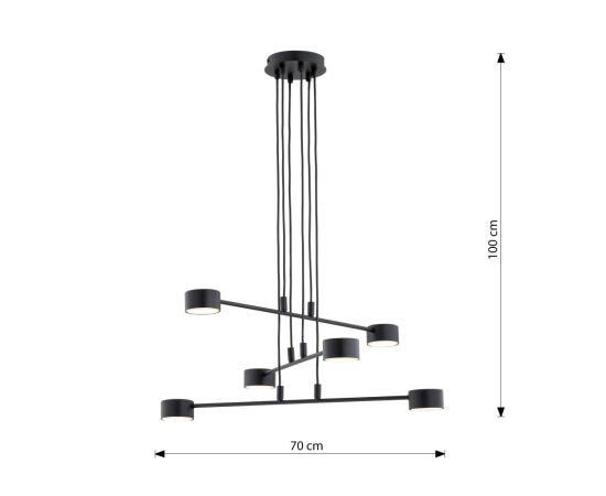 Chandelier EMIBIG MODUS 6 Gx53 h1000 L700 black 1339/6