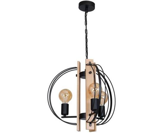 Chandelier LUMINEX Dalvin 3 8236 E27 3x MAX 60W black wood