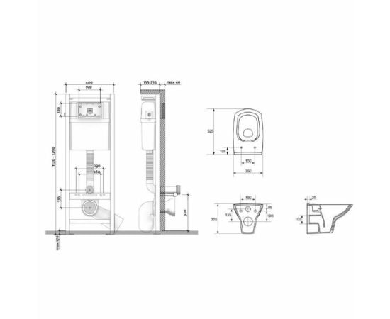 Комплект Cersanit Carina CO DPL EO slim