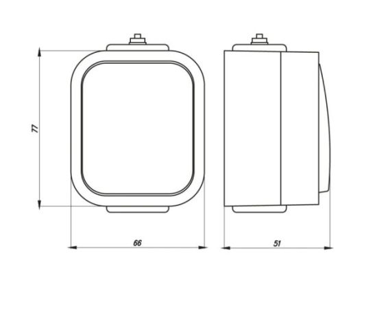 Switch pass-through Abex 1 surface-mounted black IP54 B2