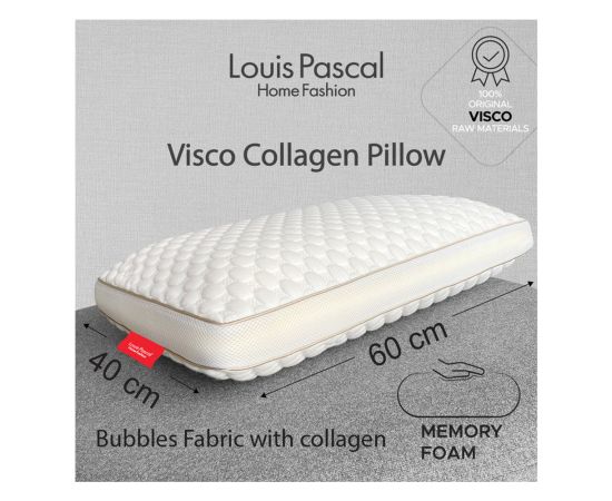 Подушка Louis Pascal Visco elastic foam Collagen 40x60 см