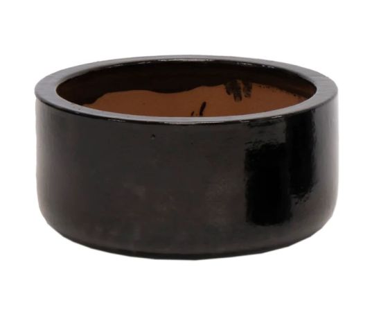 Горшок керамический Mega Collections Glazed Bowl Shiny 38х20см 20л черный