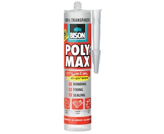 Adhesive Sealant Bison Poly Max Crystal Express 300 g transparent