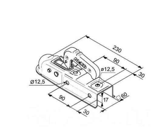 Coupling device AK 7 V 60mm horizontal/vertical mounting 1224743