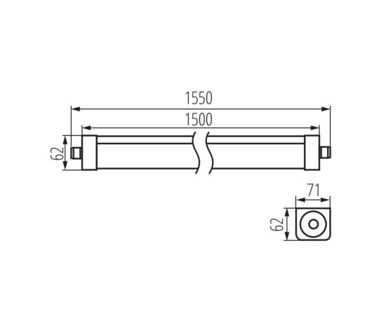 სანათი LED Kanlux 90W 4000K 12000Lm 1500мм IP65